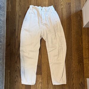 Zara Cream Elastic Waist Pants